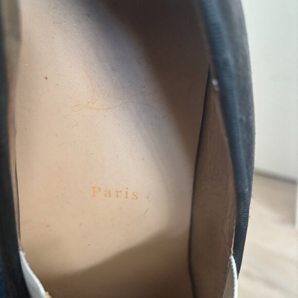 Christian Louboutin Applique Love Black Suede Loafers Slip on Sneakers 43 US 10 - Picture 10 of 16